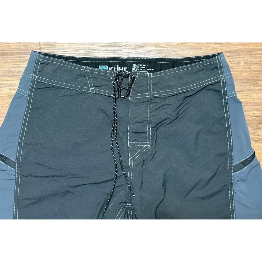 Kuhl Mutiny River Board Shorts Mens Gray Blue Hybrid Swim Trunks Hiking Sz 30